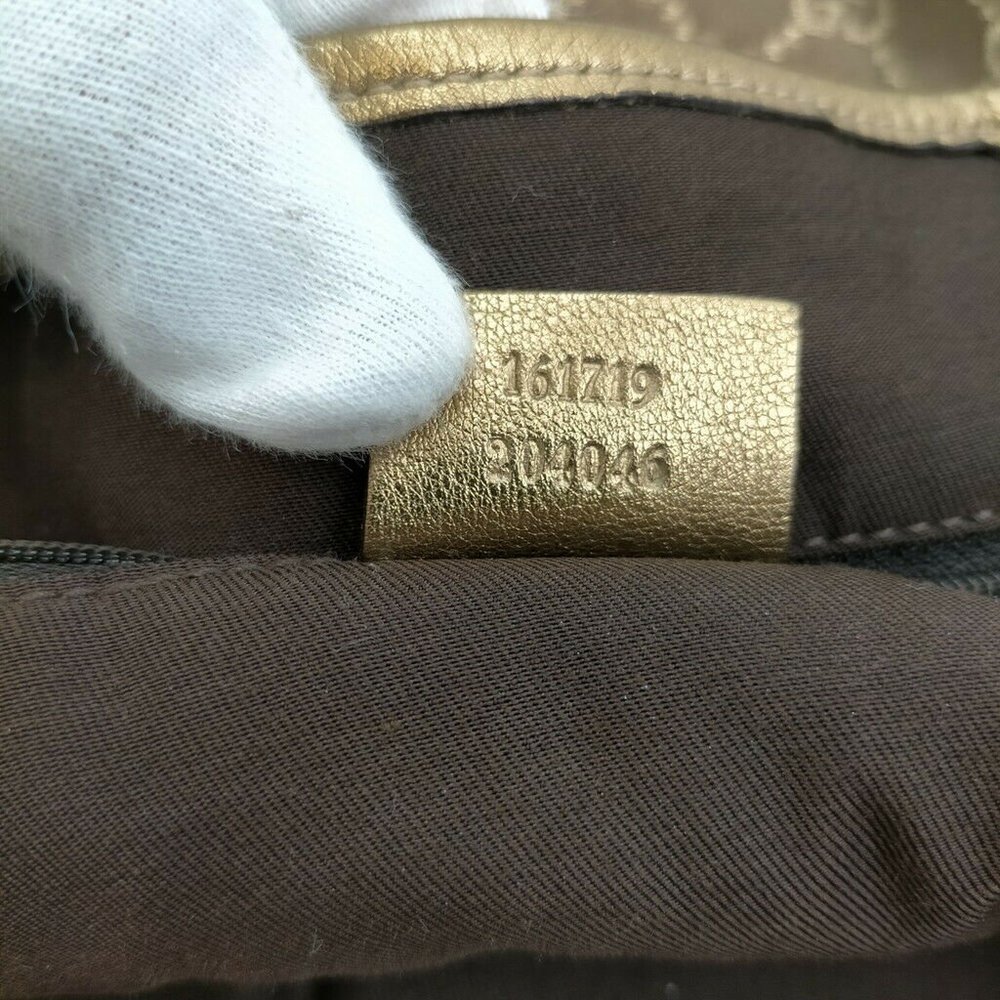 Gucci Tote Bag GG Canvas Light Brown Silk Satin - Picture 9 of 16